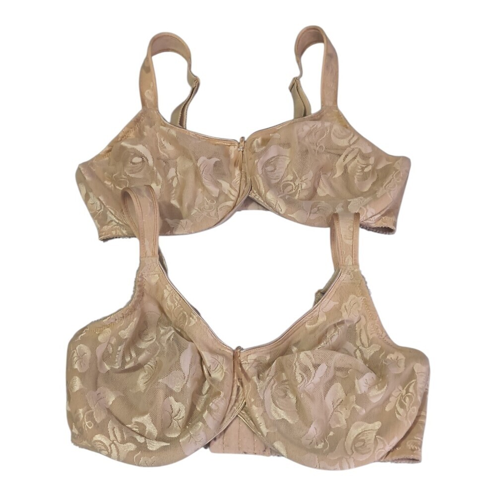 Wacoal 85567 Awareness Underwire Bra 36D Beige Compote Full Coverage Lot Of Two